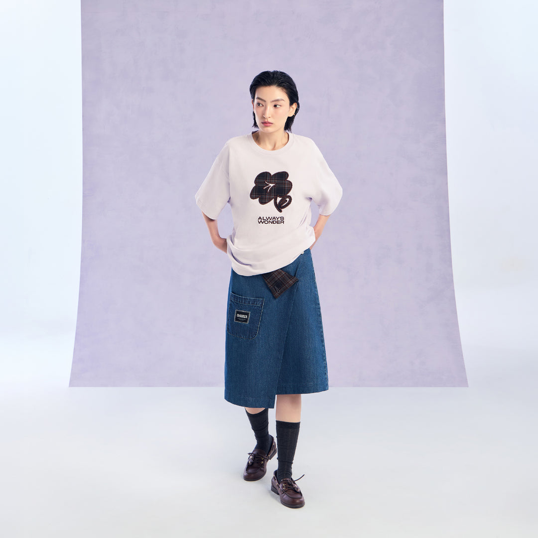 The Fluid Fold Skirt | Midnight Denim