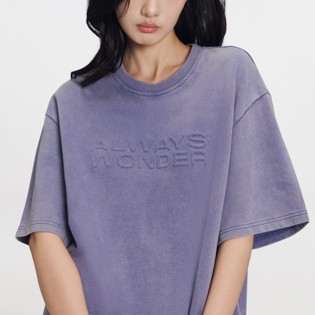 City Oversized Logo Tee | Stone Blue