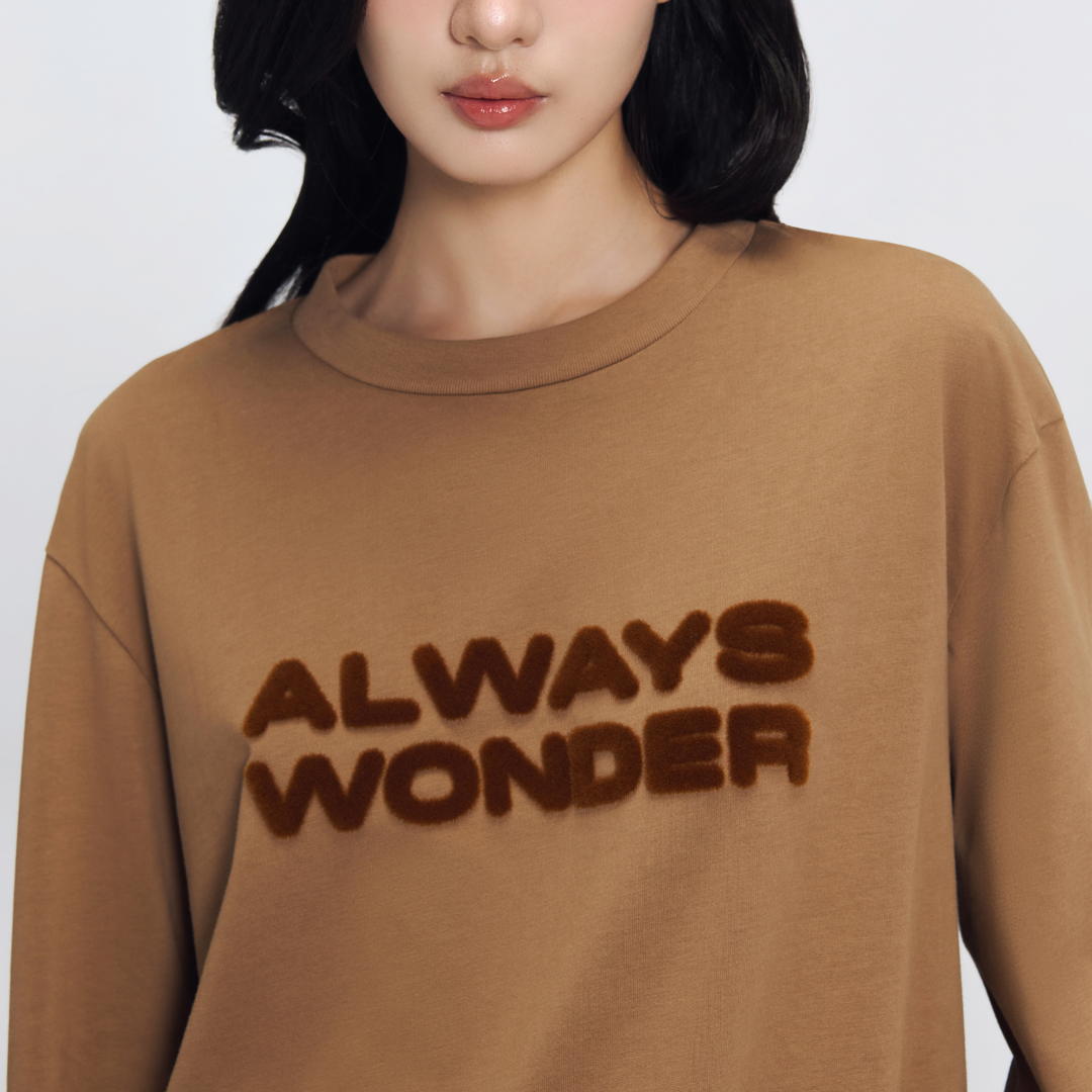 Wonder Hours Long Sleeve Tee | Fawn Brown