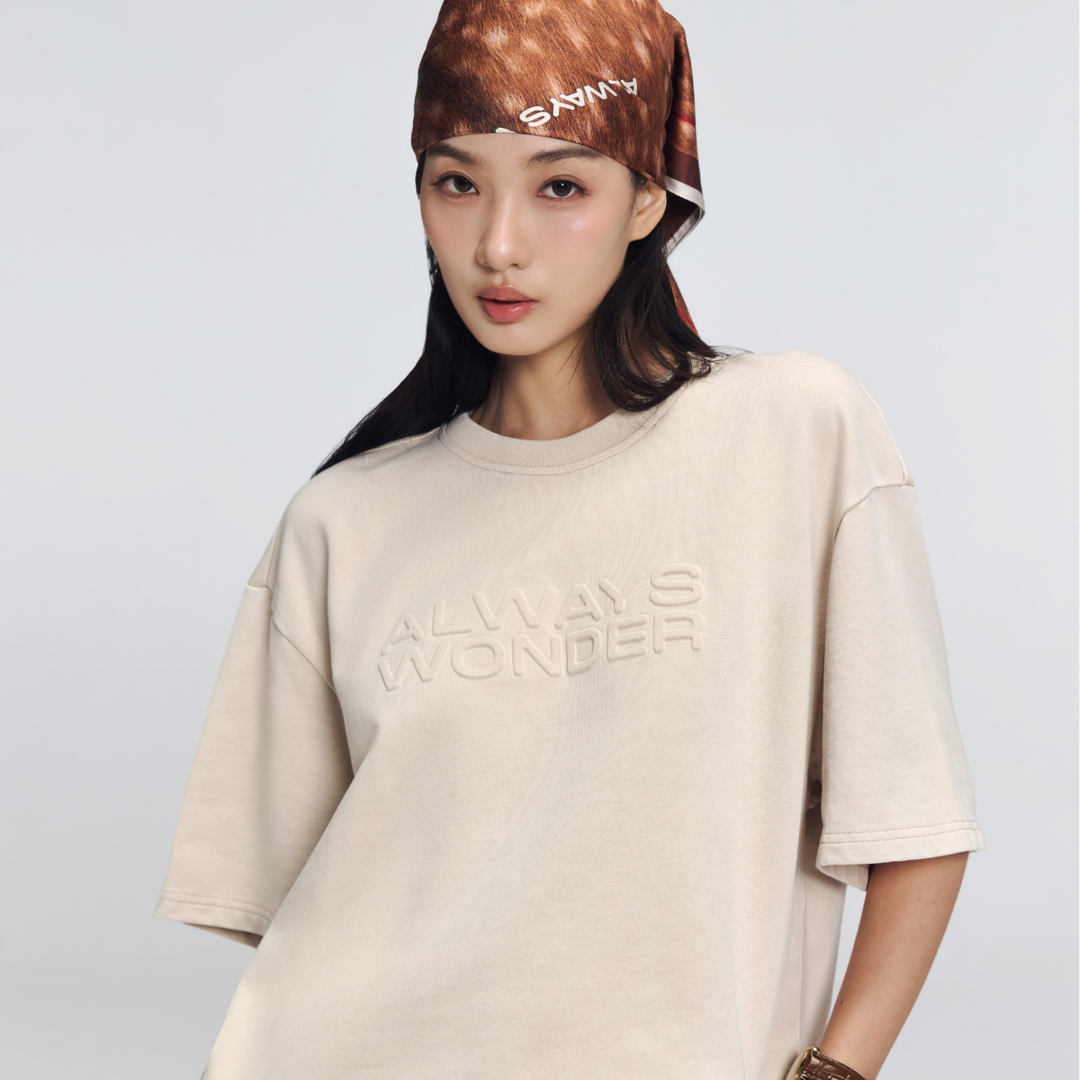 City Oversized Logo Tee | Cosmic Latte