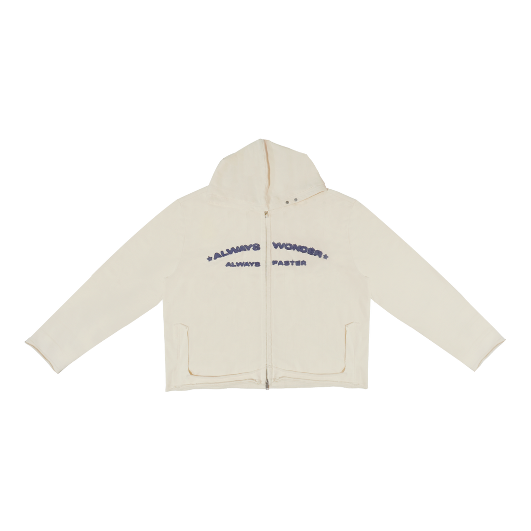 (Pre order) Always Faster Zip Up Hoodie | Racing White