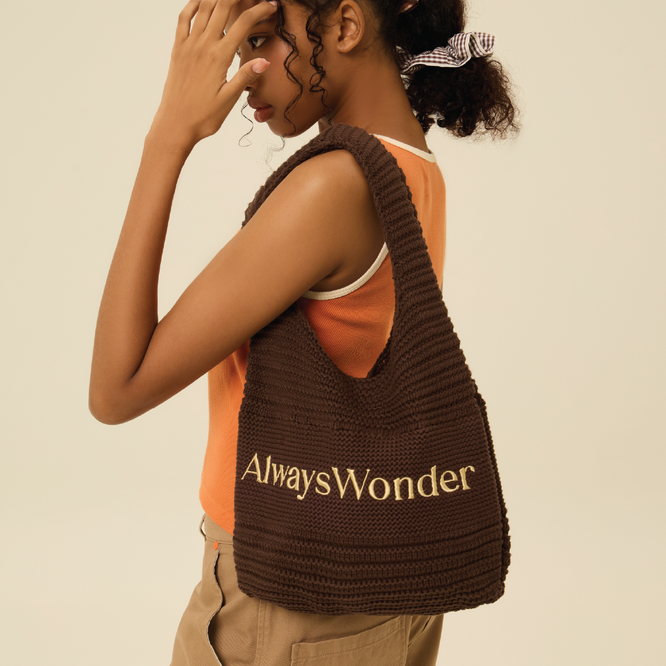 Brown Crochet Beach Tote Bag | Untitled Shade