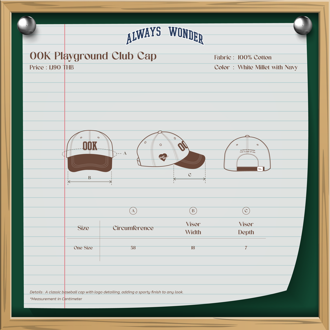 00K Playground Club Cap | White Millet with Navy