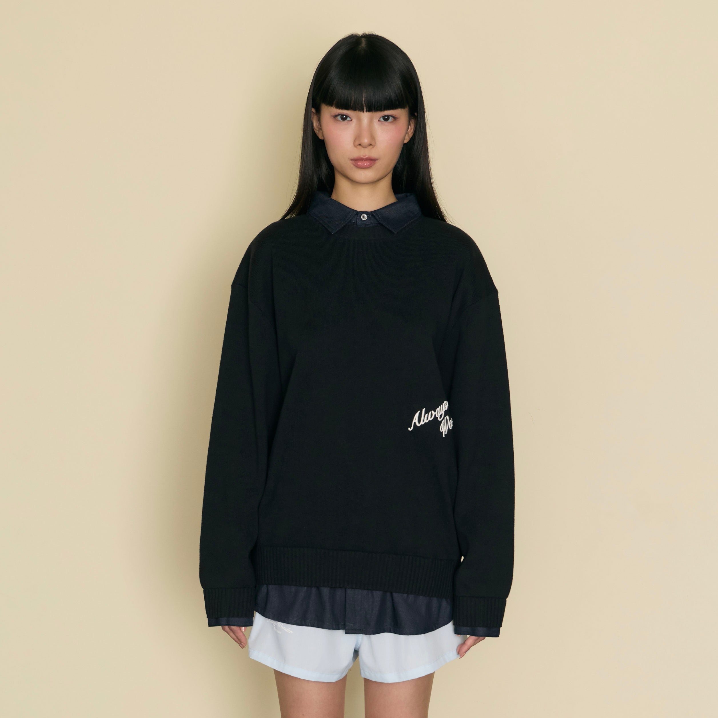 Quiet Layered Sweater | Charcoal – AlwaysWonder