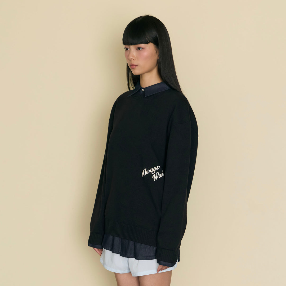 Quiet Layered Sweater | Charcoal