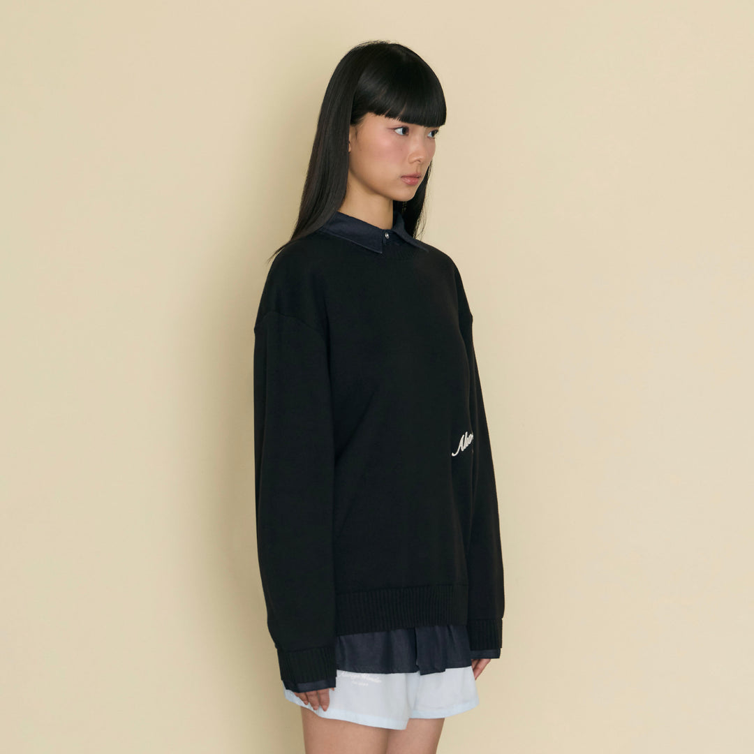 Quiet Layered Sweater | Charcoal
