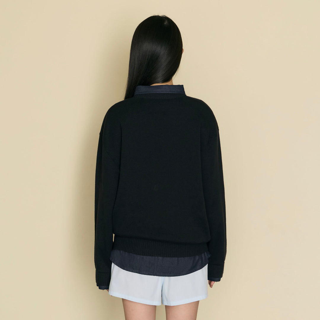 Quiet Layered Sweater | Charcoal