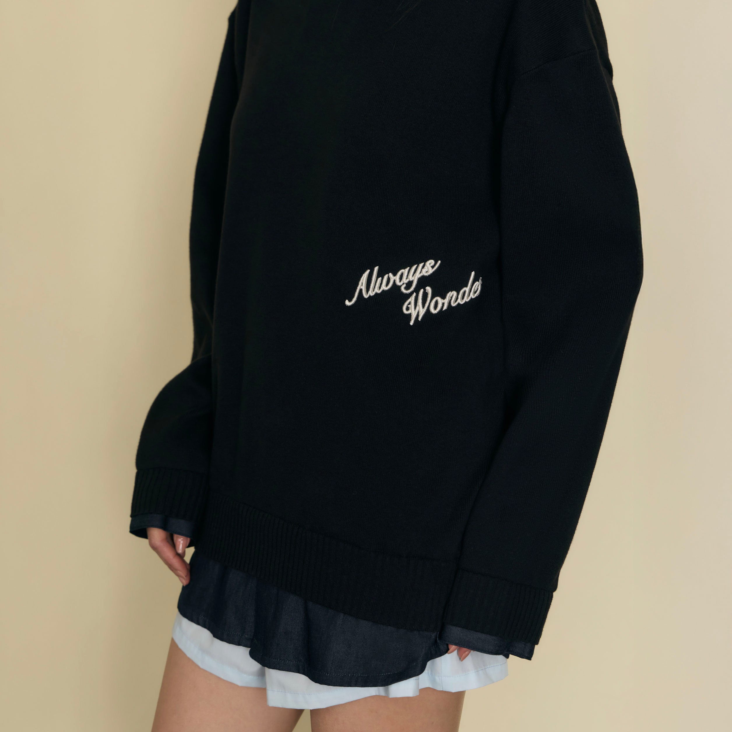 Quiet Layered Sweater | Charcoal – AlwaysWonder