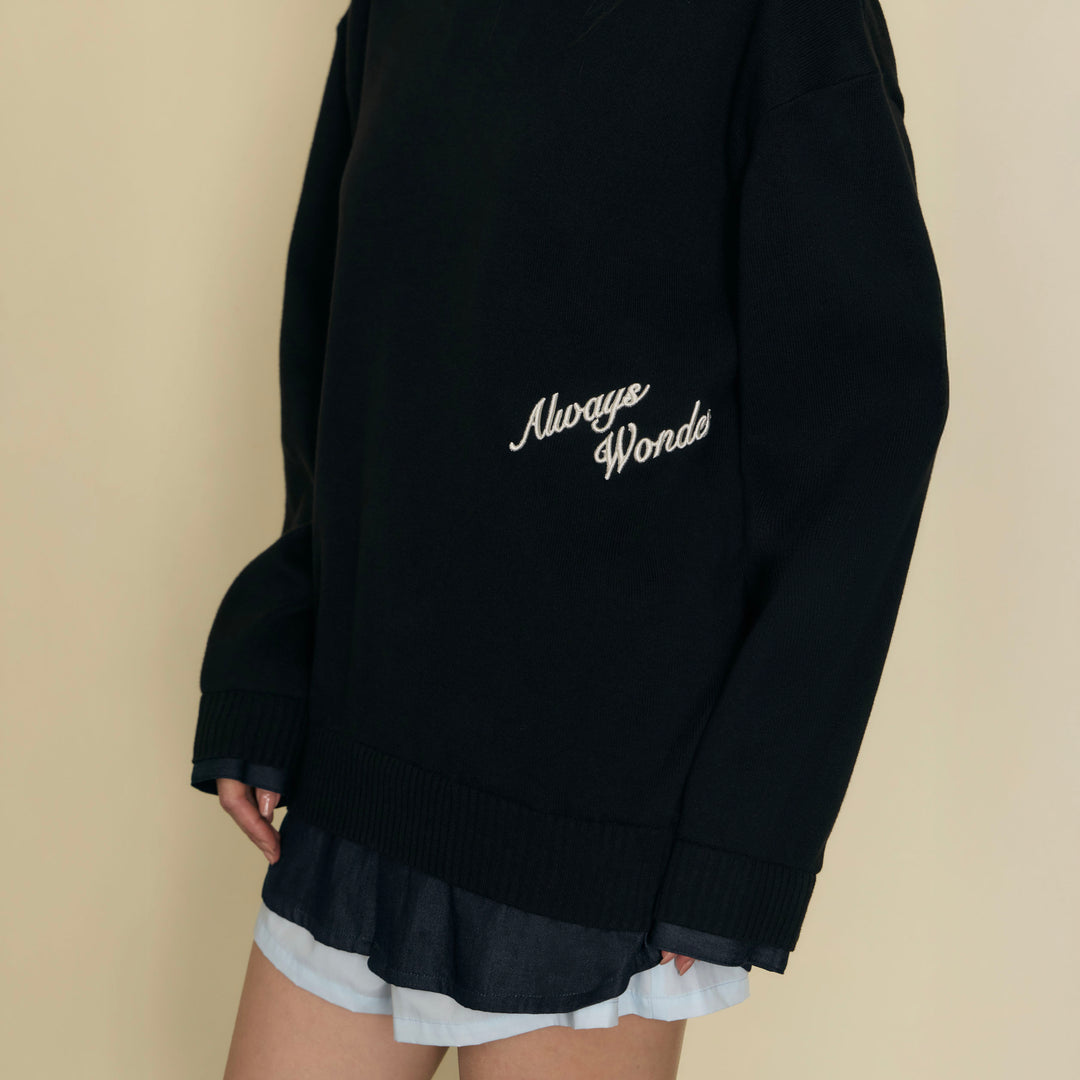 Quiet Layered Sweater | Charcoal