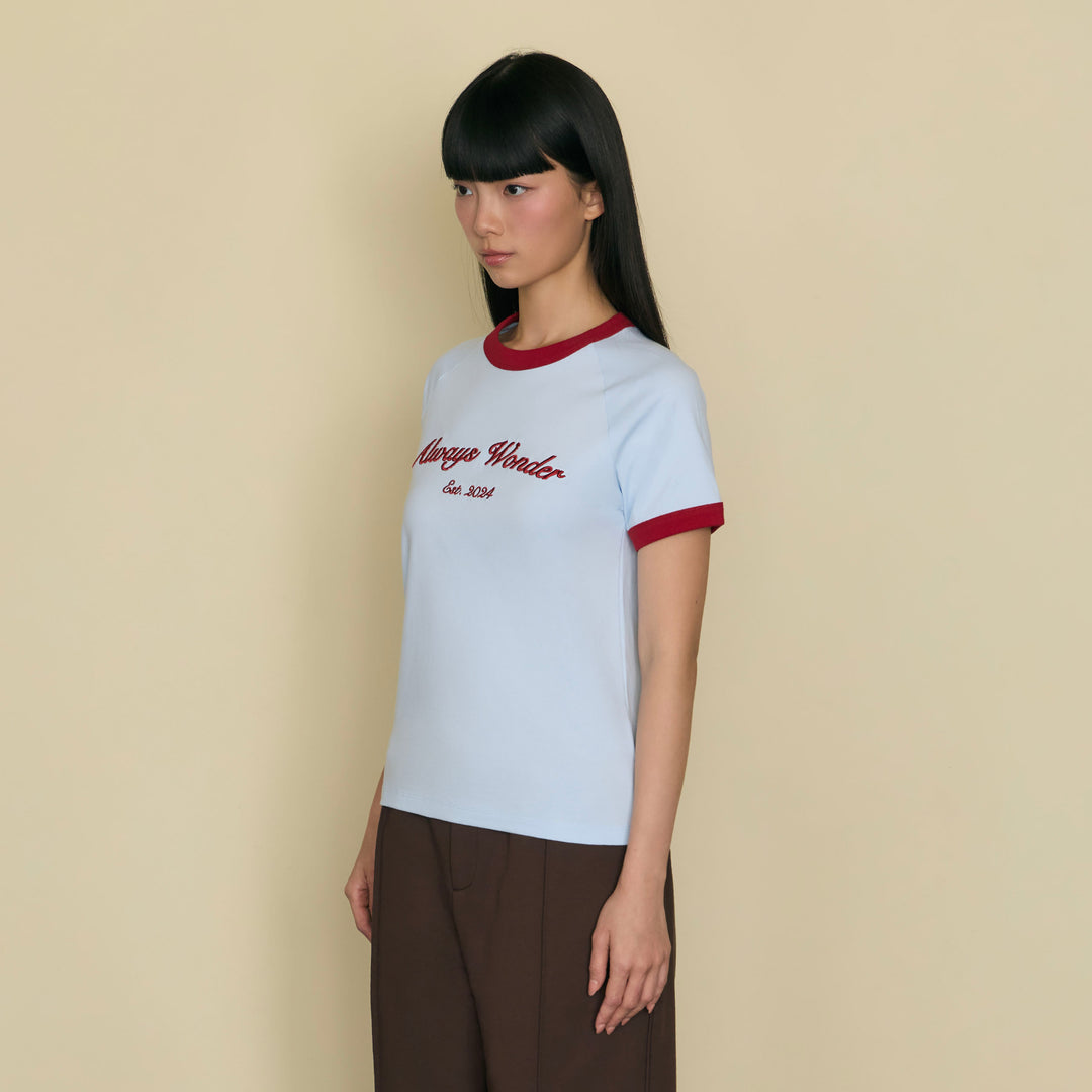 Always Familiar Ringer Tee | Clear Sky