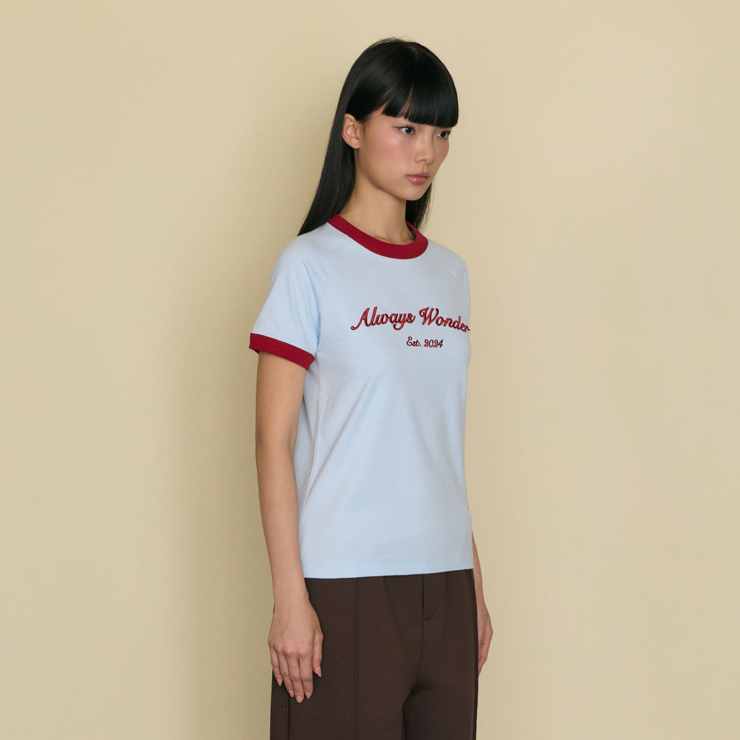 Always Familiar Ringer Tee | Clear Sky