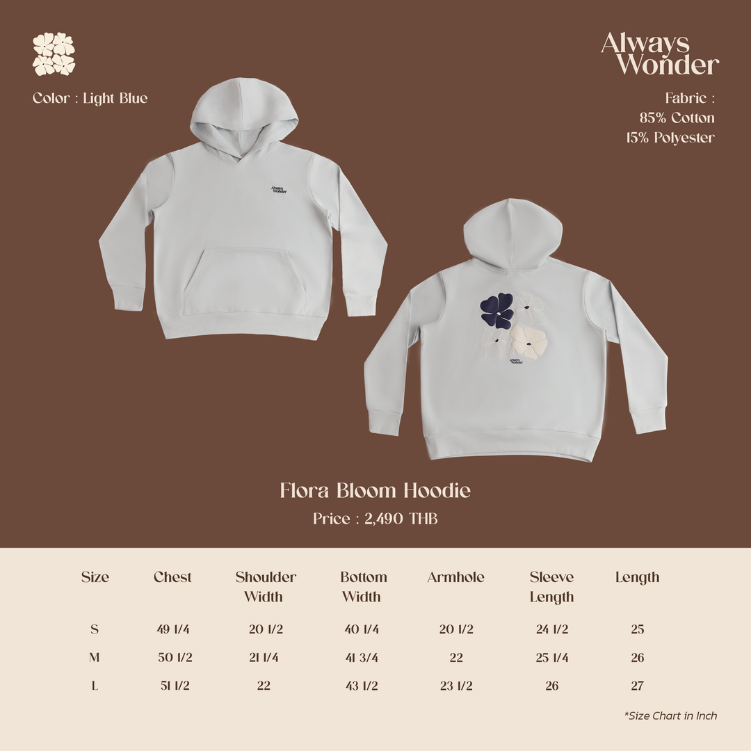 Flora Bloom Hoodie | Light Blue