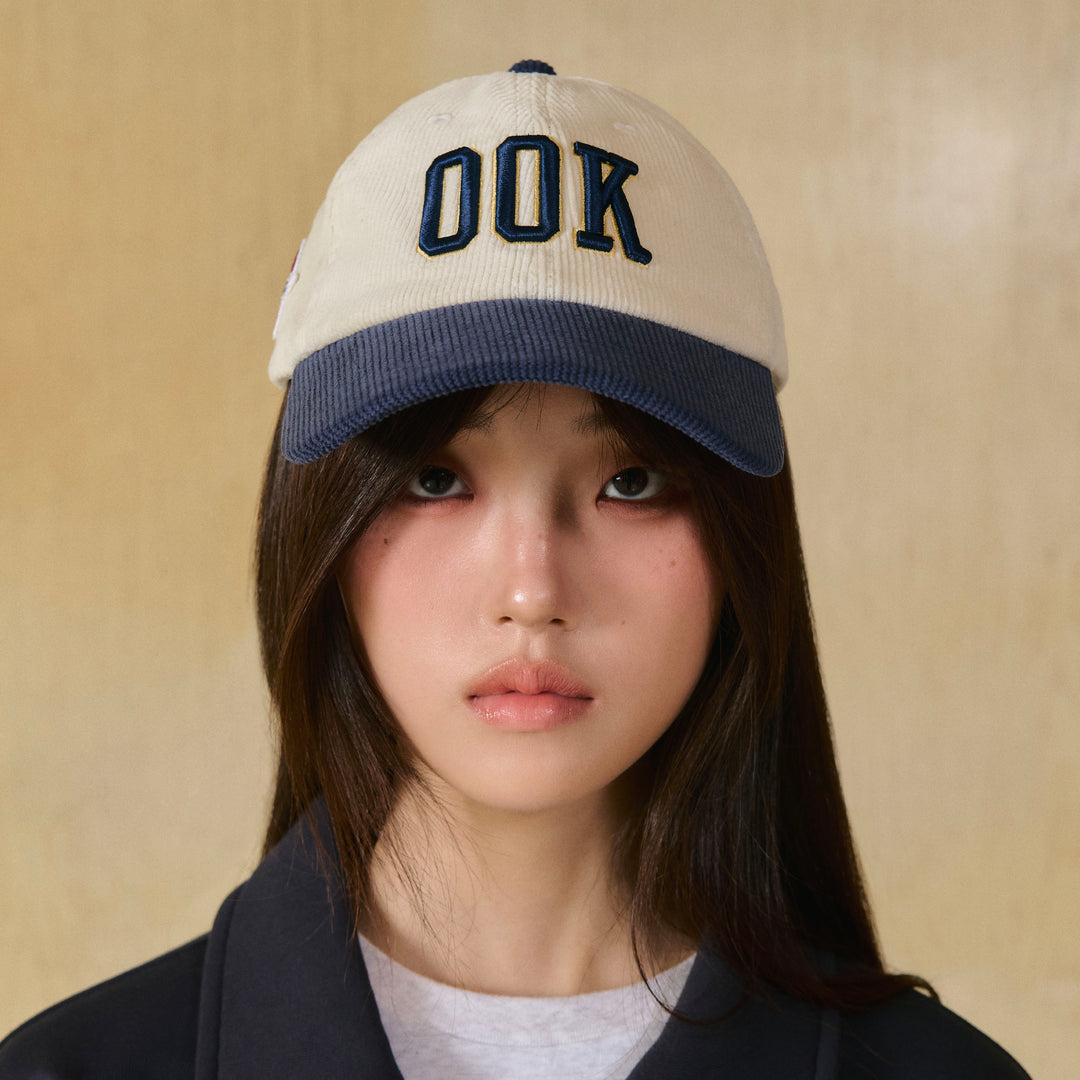 00K Playground Club Cap | White Millet with Navy