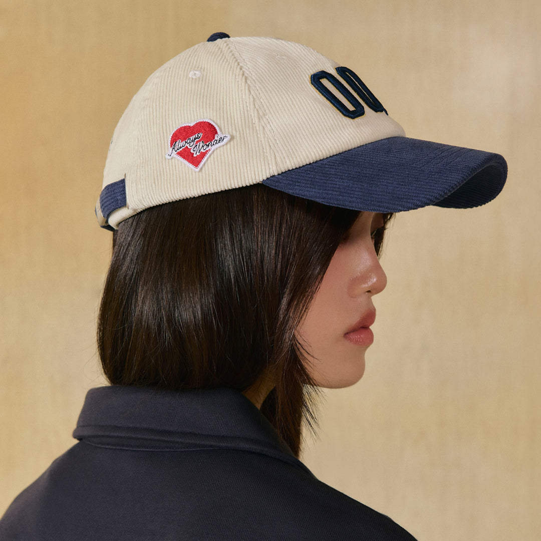 00K Playground Club Cap | White Millet with Navy