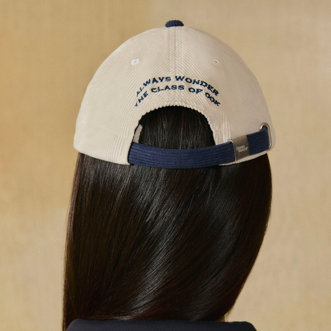 00K Playground Club Cap | White Millet with Navy