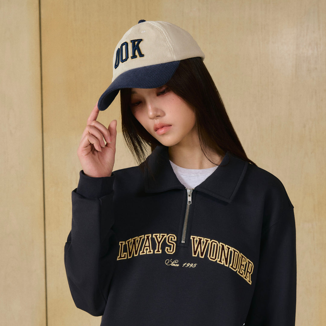 00K Playground Club Cap | White Millet with Navy
