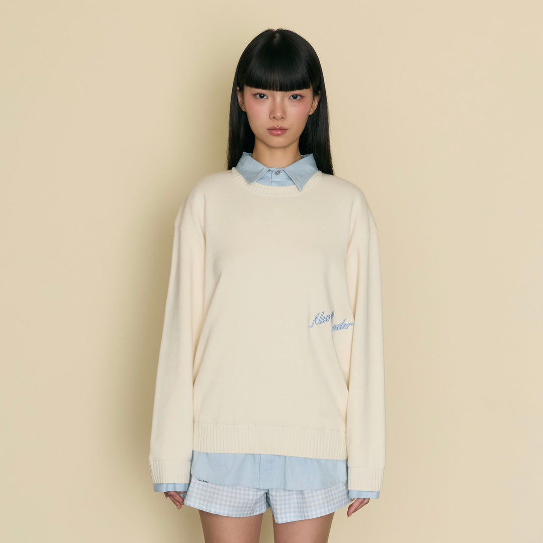 ( Pre-order ) Quiet Layered Sweater | Ivory Mist