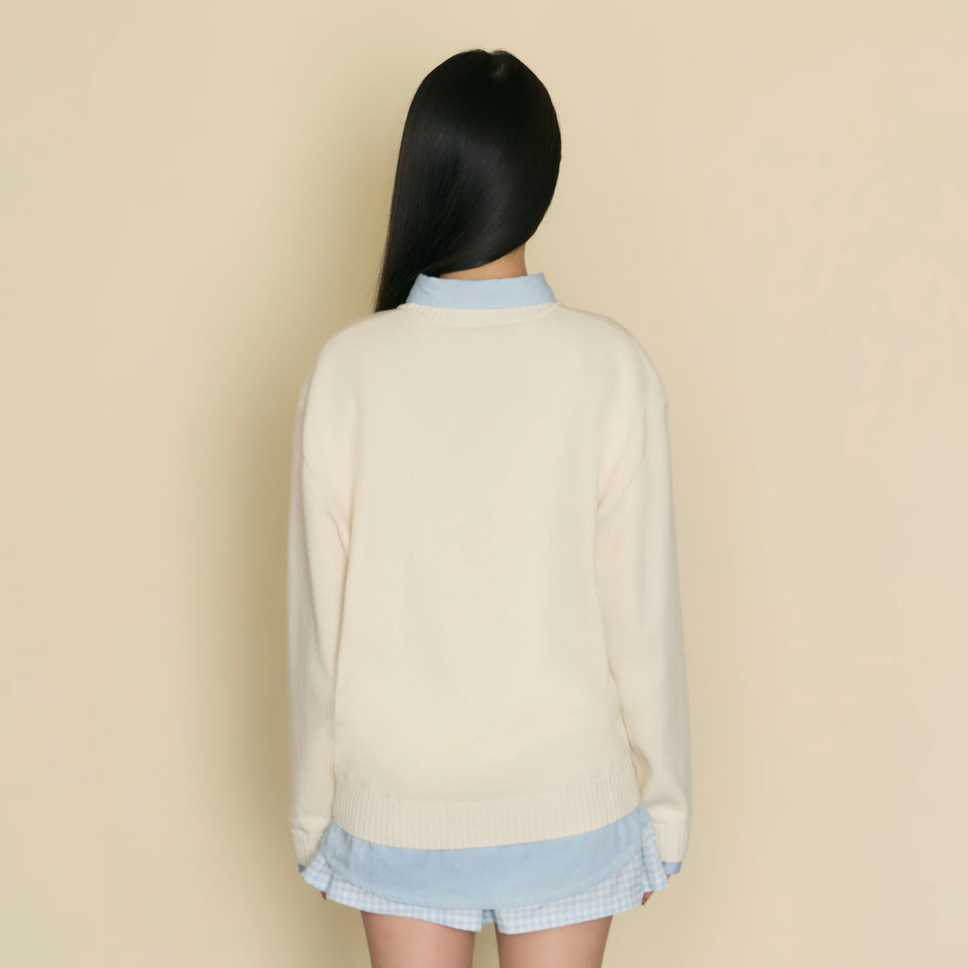 ( Pre-order ) Quiet Layered Sweater | Ivory Mist