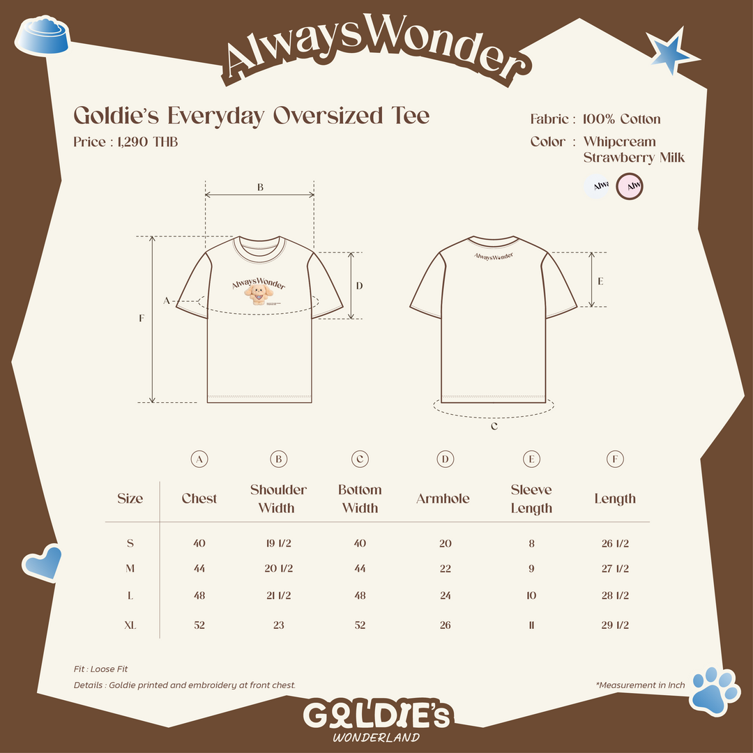 Goldie's Everyday oversized tee | Strawberry Milk