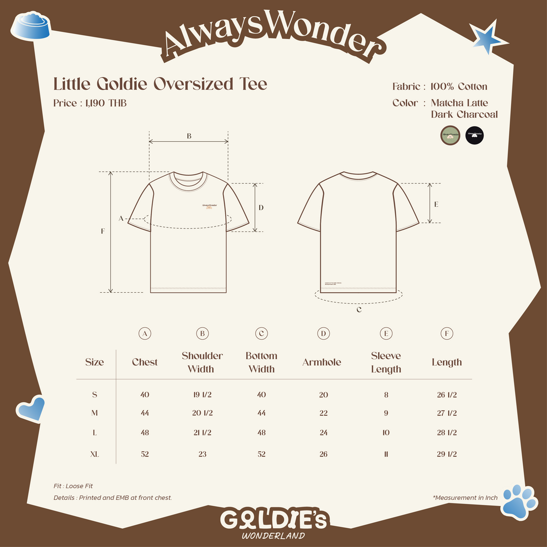 Little Goldie Oversized Tee | Matcha latte