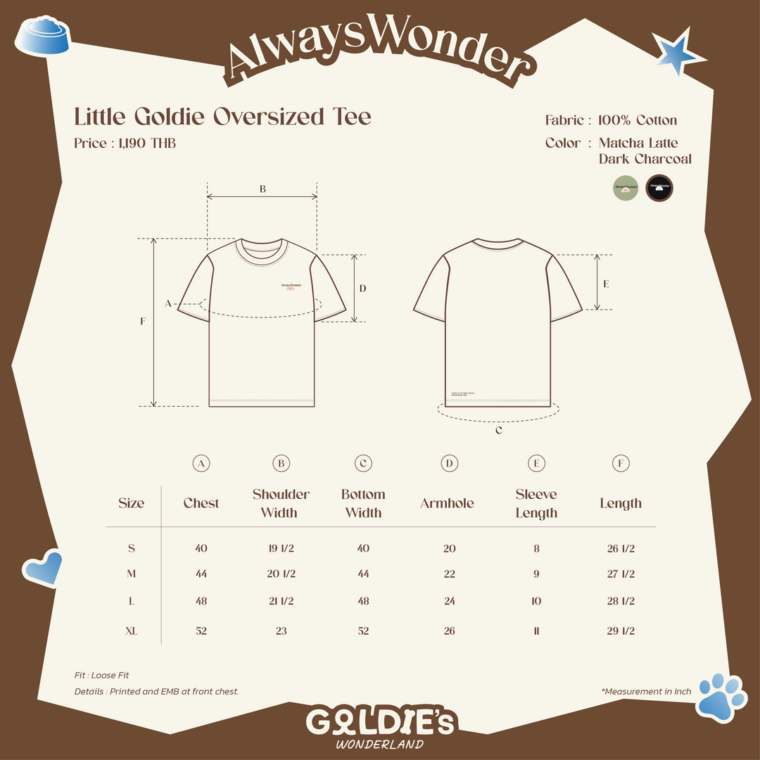 Little Goldie Oversized Tee | Dark Charcoal