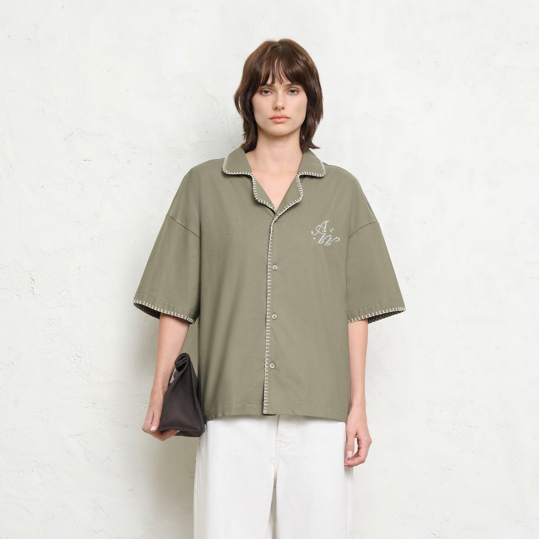 Canvas Breeze Shirt | Green Moss