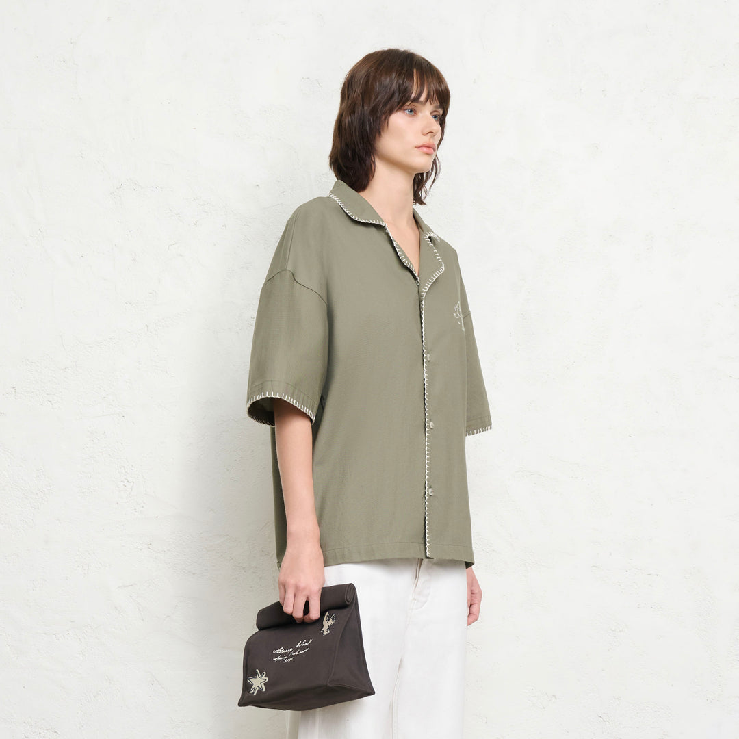 Canvas Breeze Shirt | Green Moss