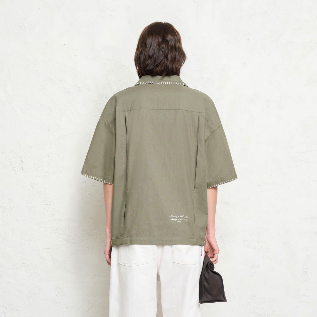 Canvas Breeze Shirt | Green Moss