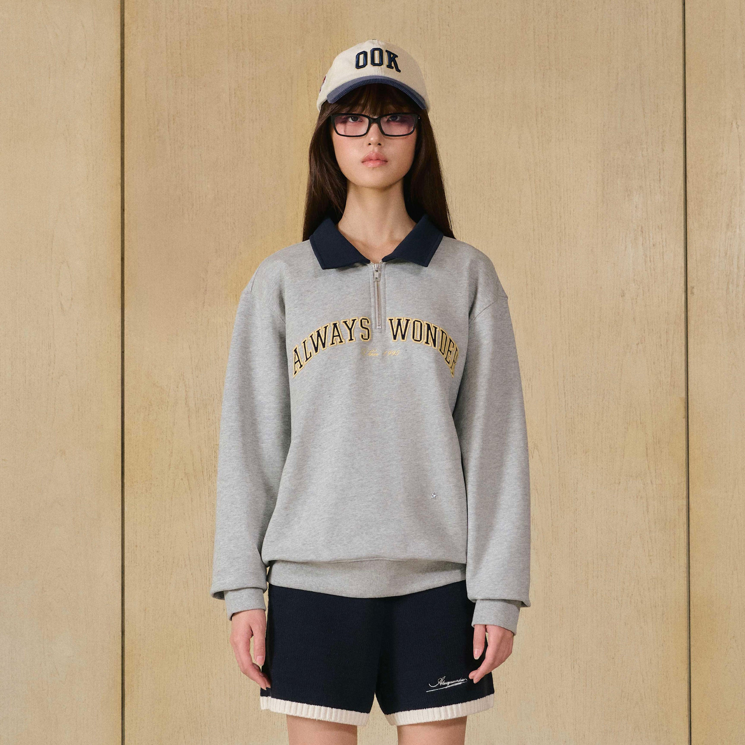 Campus Half-Zip Sweater | Locker Gray – AlwaysWonder