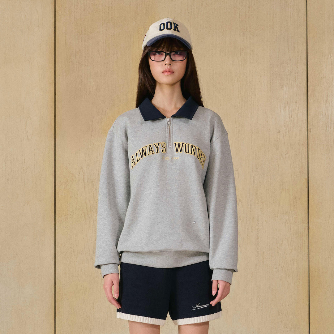 Campus Half-Zip Sweater | Locker Gray