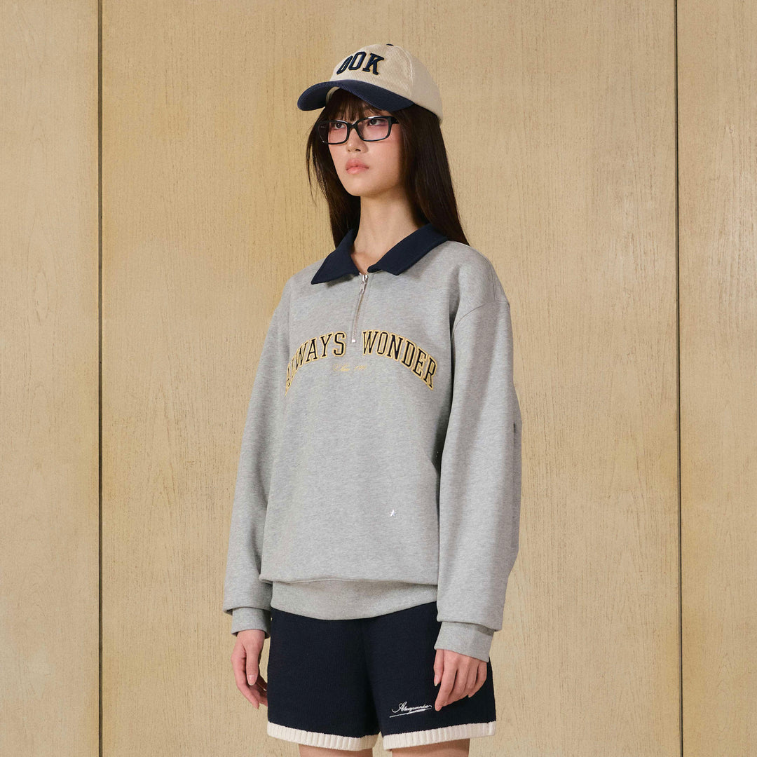 Campus Half-Zip Sweater | Locker Gray