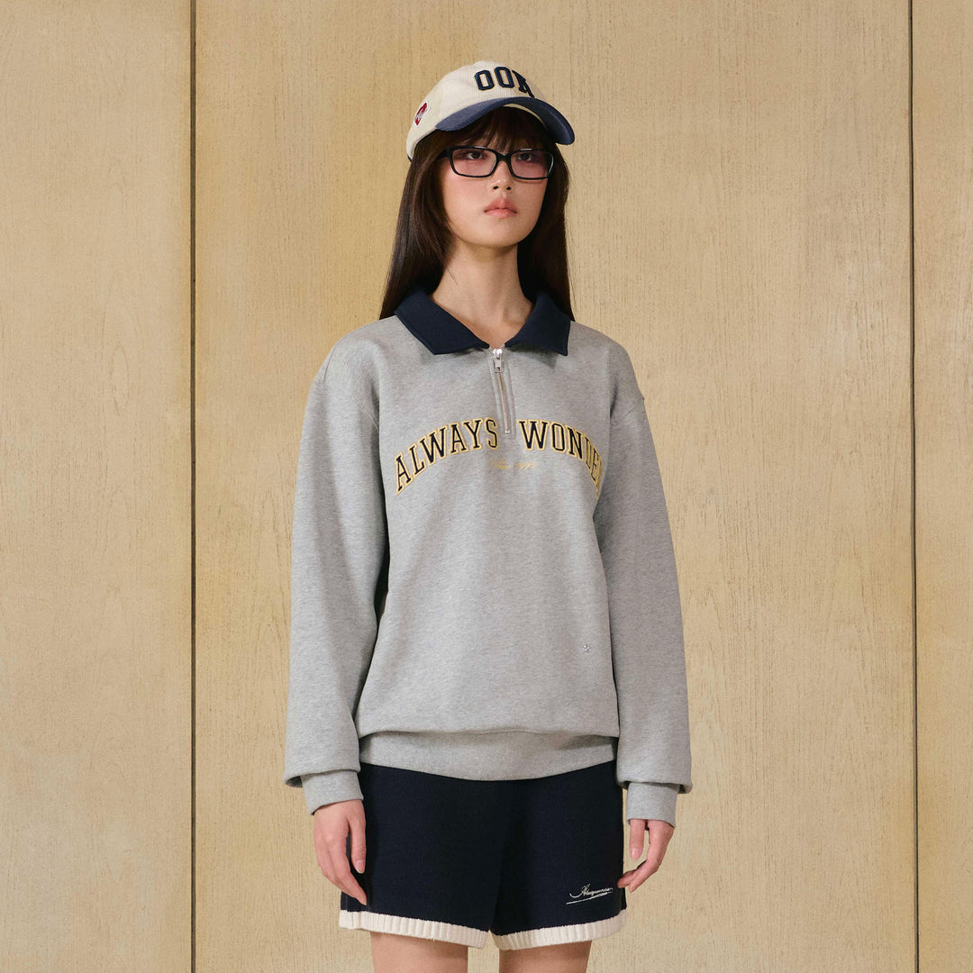 Campus Half-Zip Sweater | Locker Gray