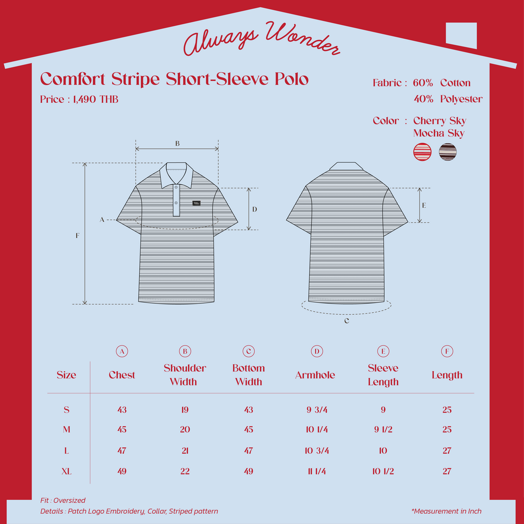 (Pre-order) Comfort Stripe Short-Sleeve polo | Cheery Sky
