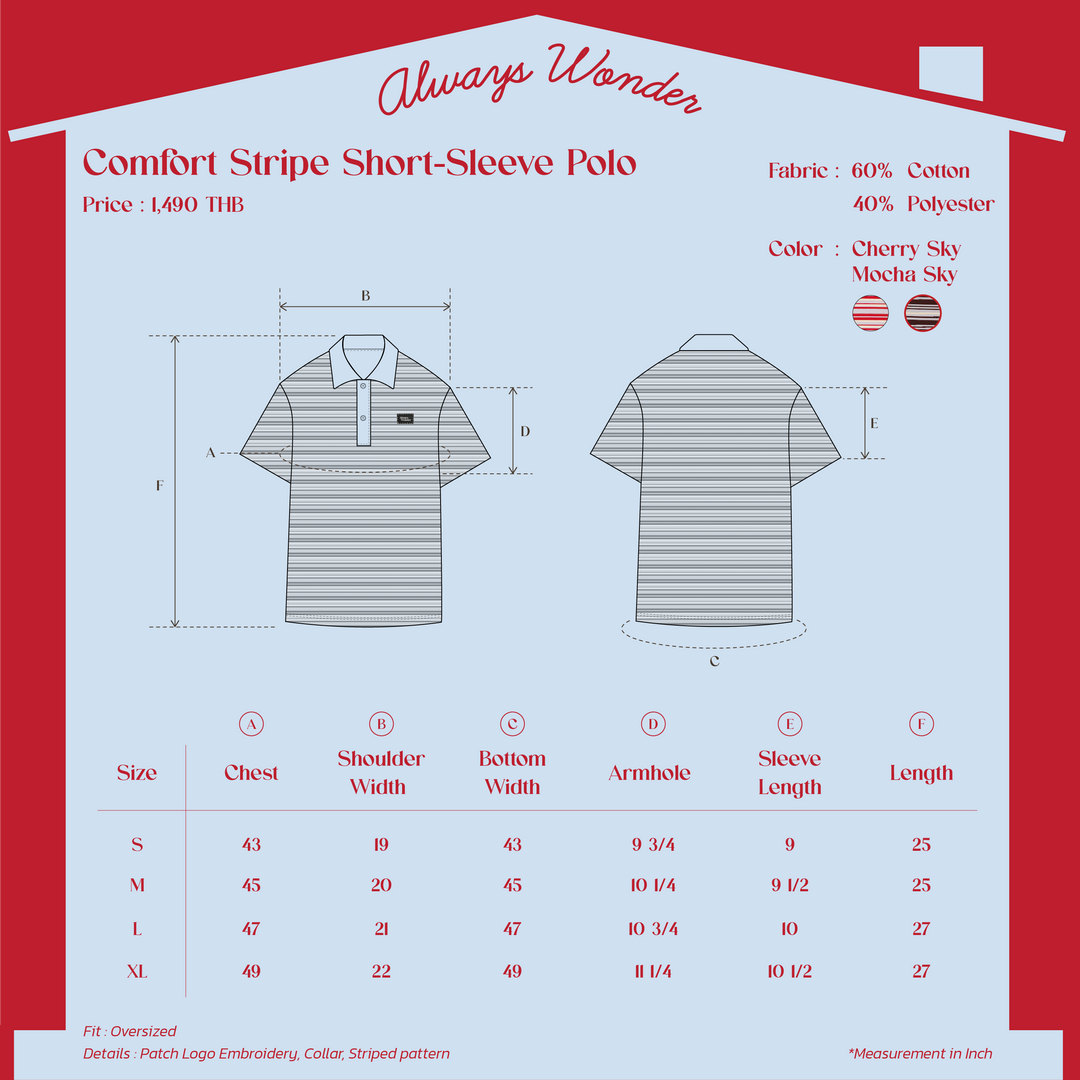 (Pre-order) Comfort Stripe Short-Sleeve polo | Mocha Sky