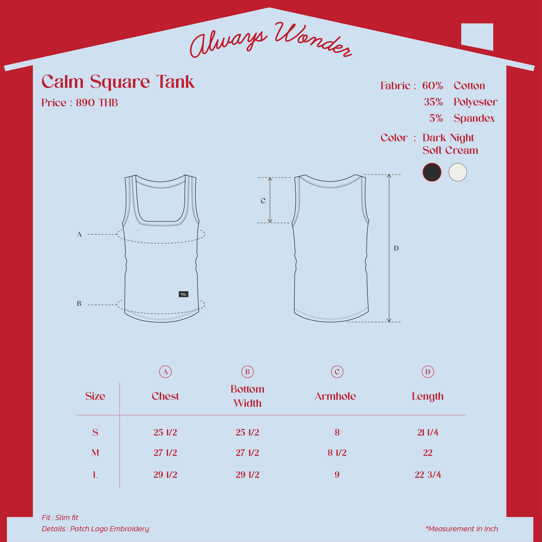 Calm Square Tank | Dark night