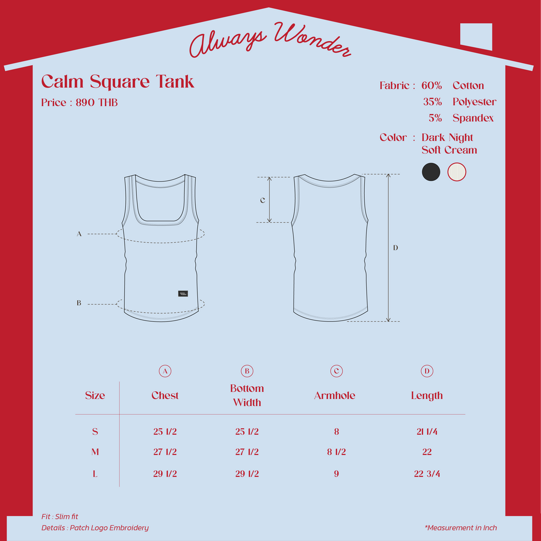 Calm Square Tank | Soft Cream