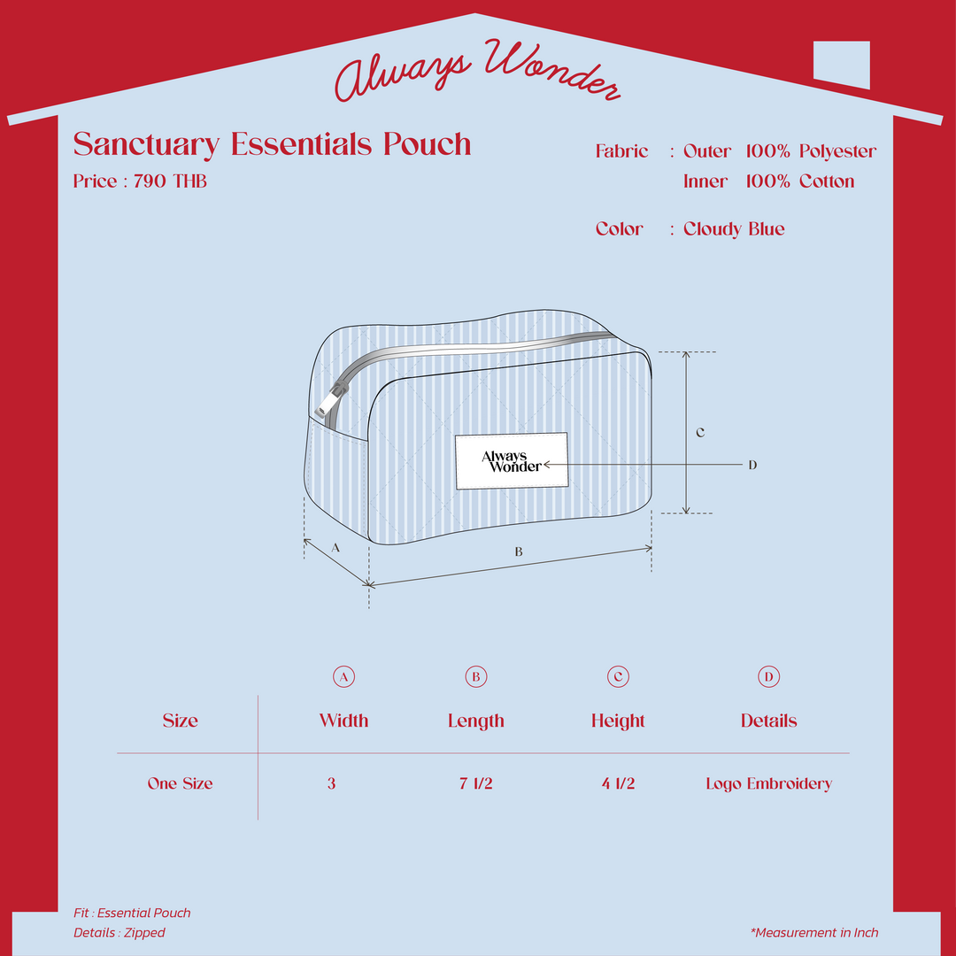 Sanctuary Essentials Pouch | Cloudy Blue