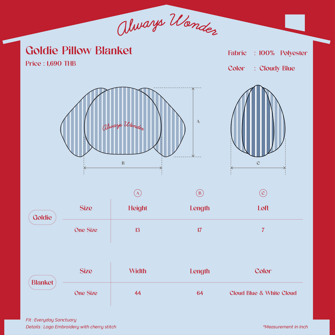 Goldie Pillow Blanket | Cloudy Blue