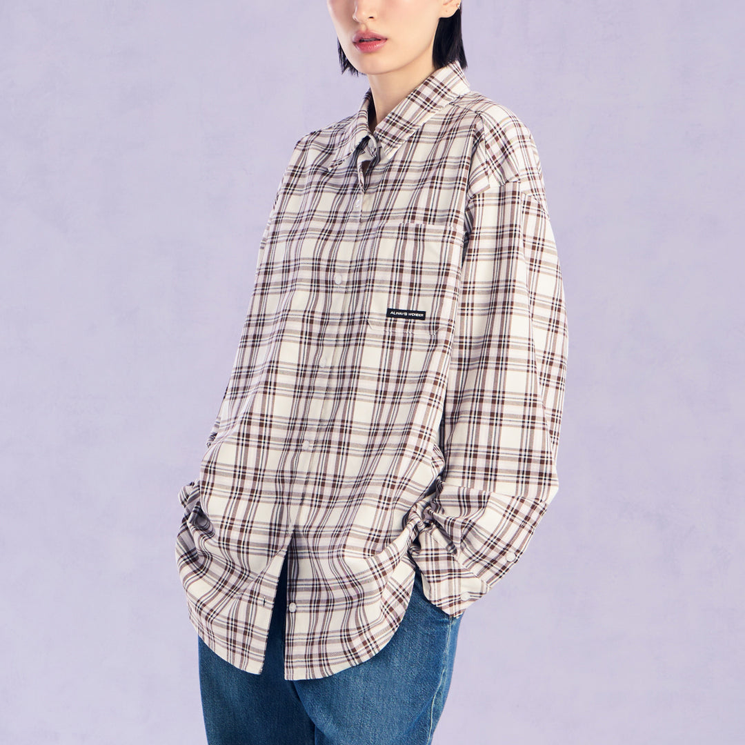 The Wonder Plaid Shirt | Brown-Lavender Haze