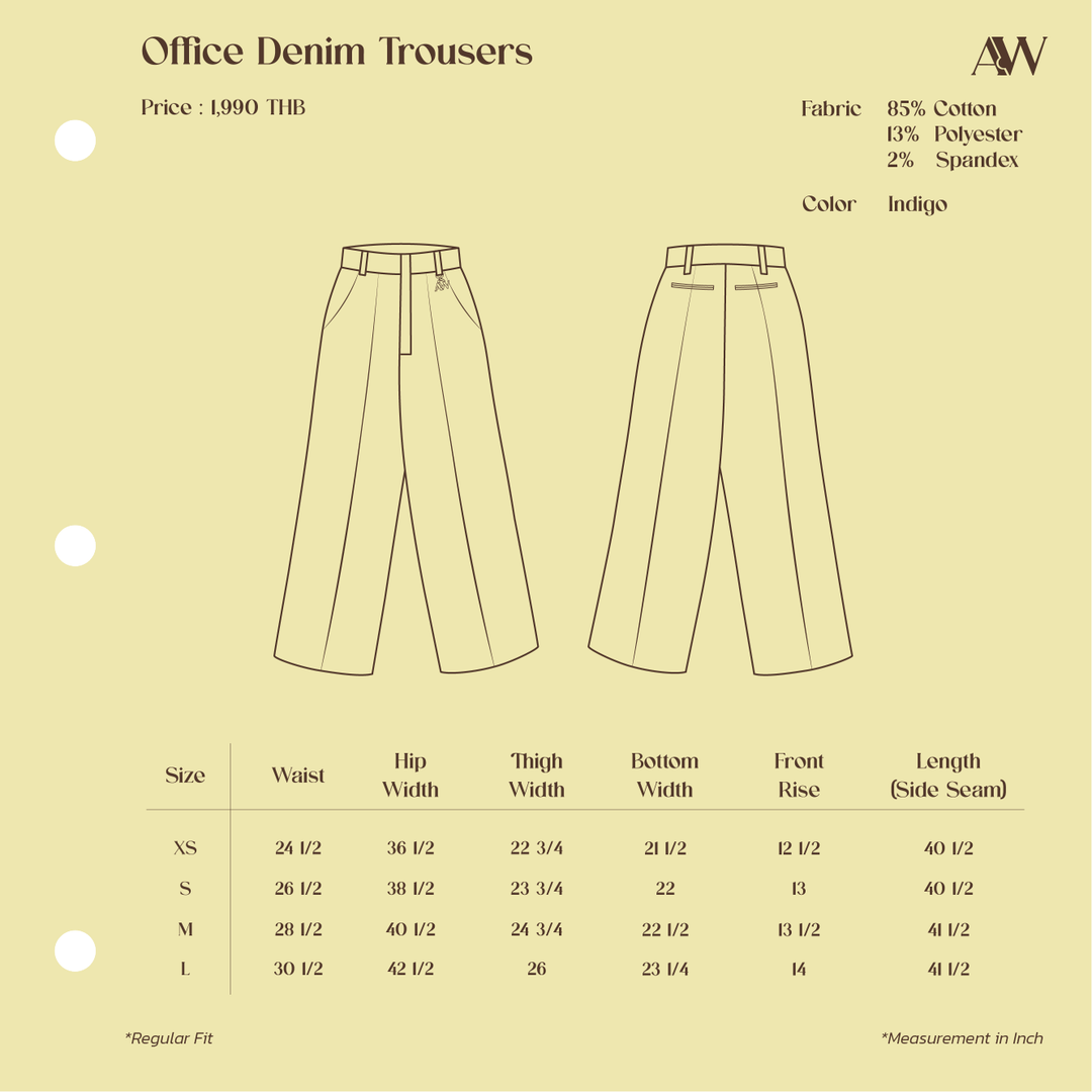 Office Denim Trousers | Indigo