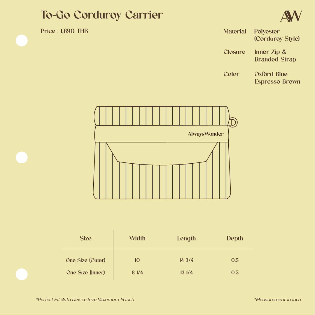 To-Go Corduroy Carrier | Oxford Blue