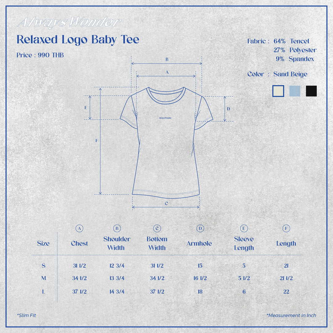 Relaxed Logo Baby Tee | Sand beige