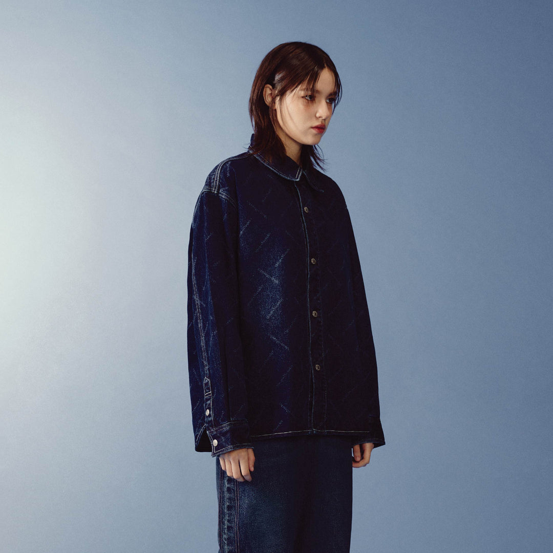 (Pre-order) Monogram Flow Denim Jacket | Deep Indigo