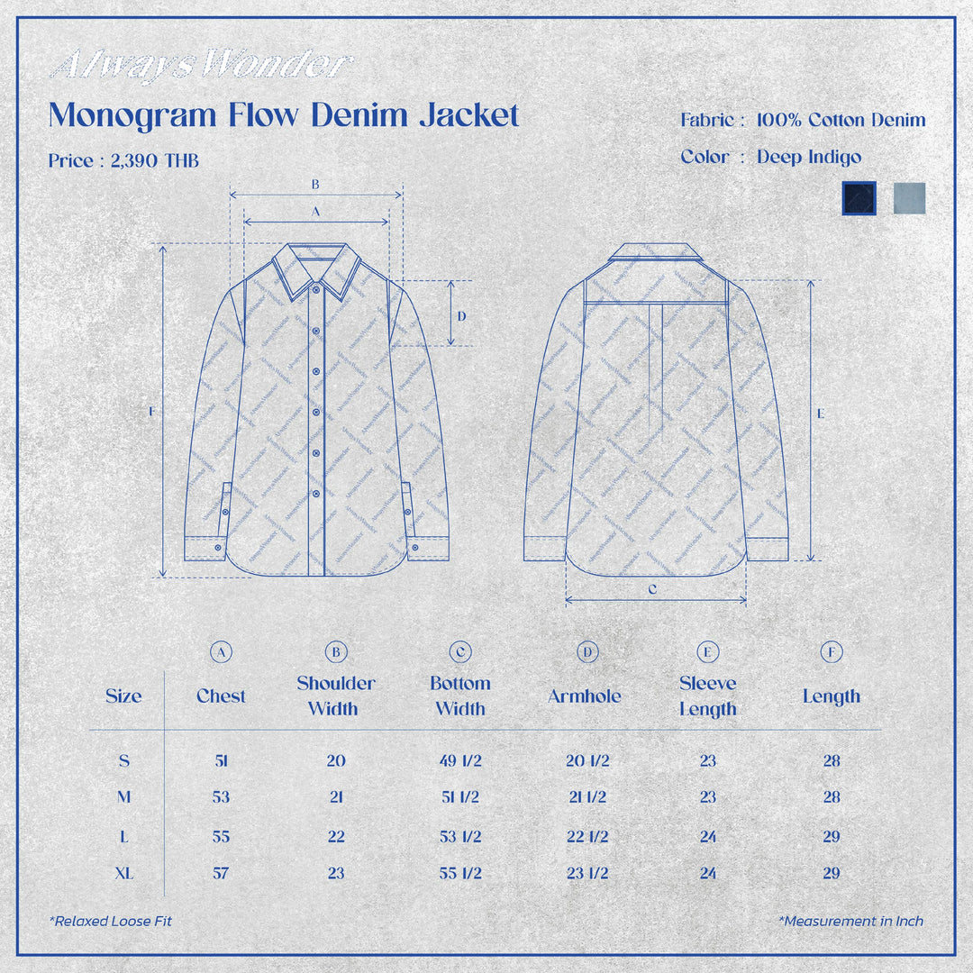 (Pre-order) Monogram Flow Denim Jacket | Deep Indigo