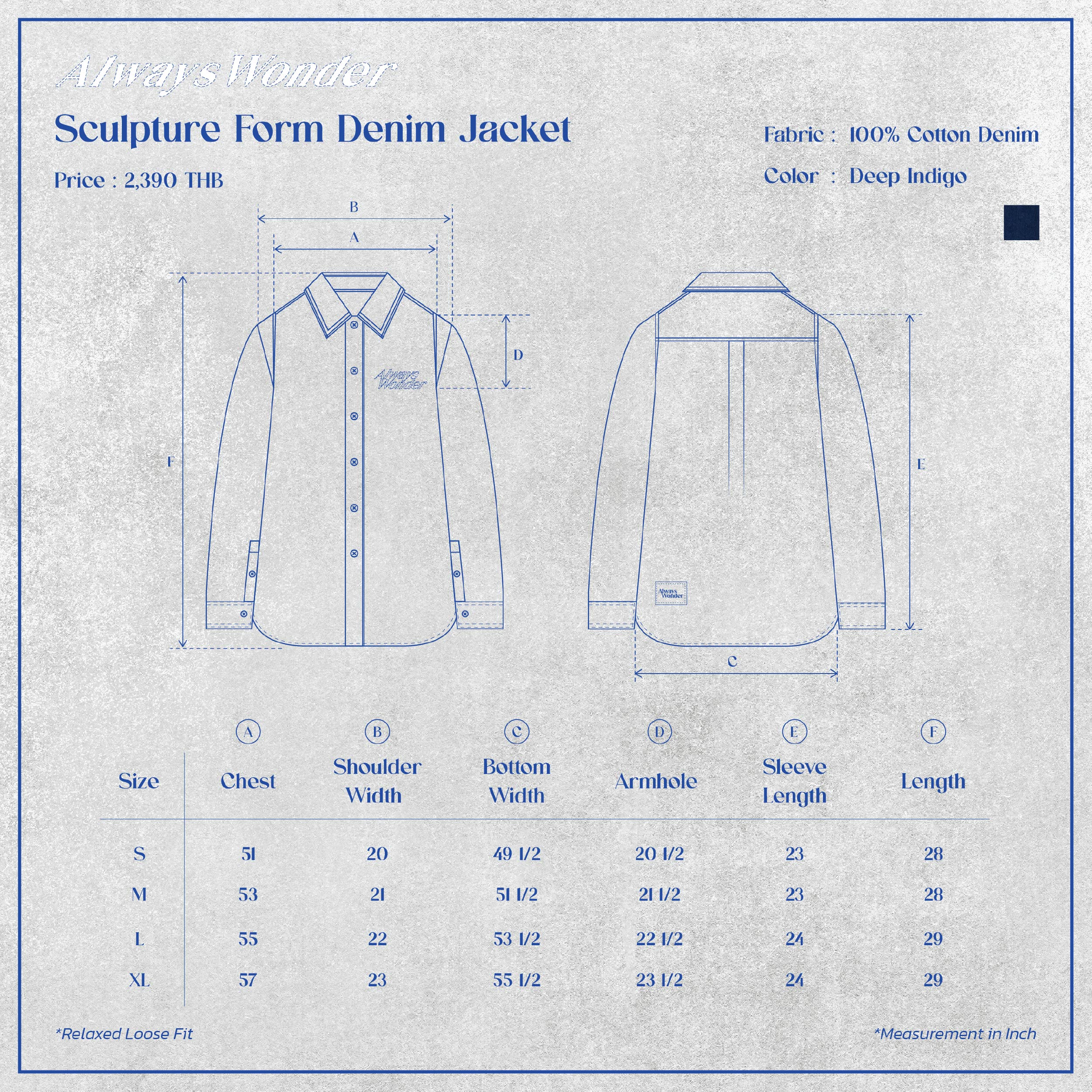 Sculpture Form Denim Jacket | Deep Indigo – AlwaysWonder