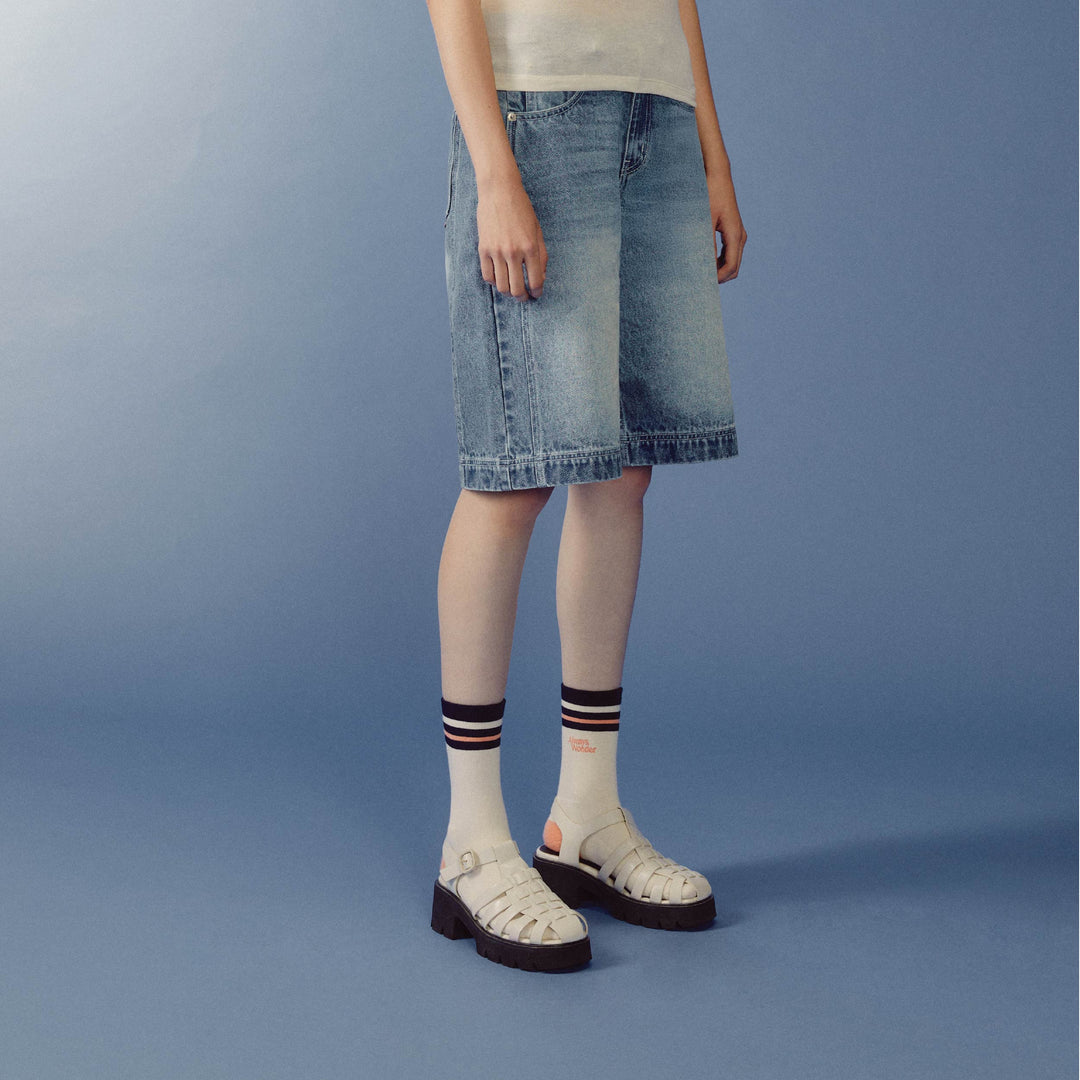 Ease Light-form Denim Shorts | Washed Sky Blue
