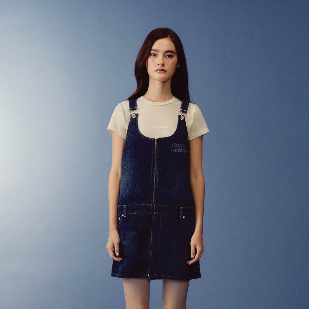 (Pre-order) Denim Sculpture Mini Dress | Deep Indigo
