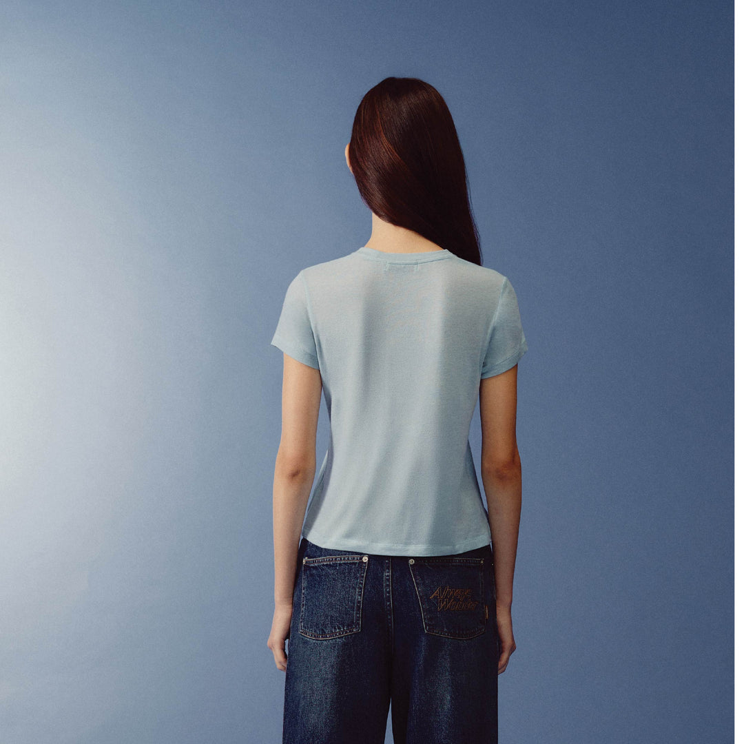 Relaxed Logo Baby Tee | Pale Blue