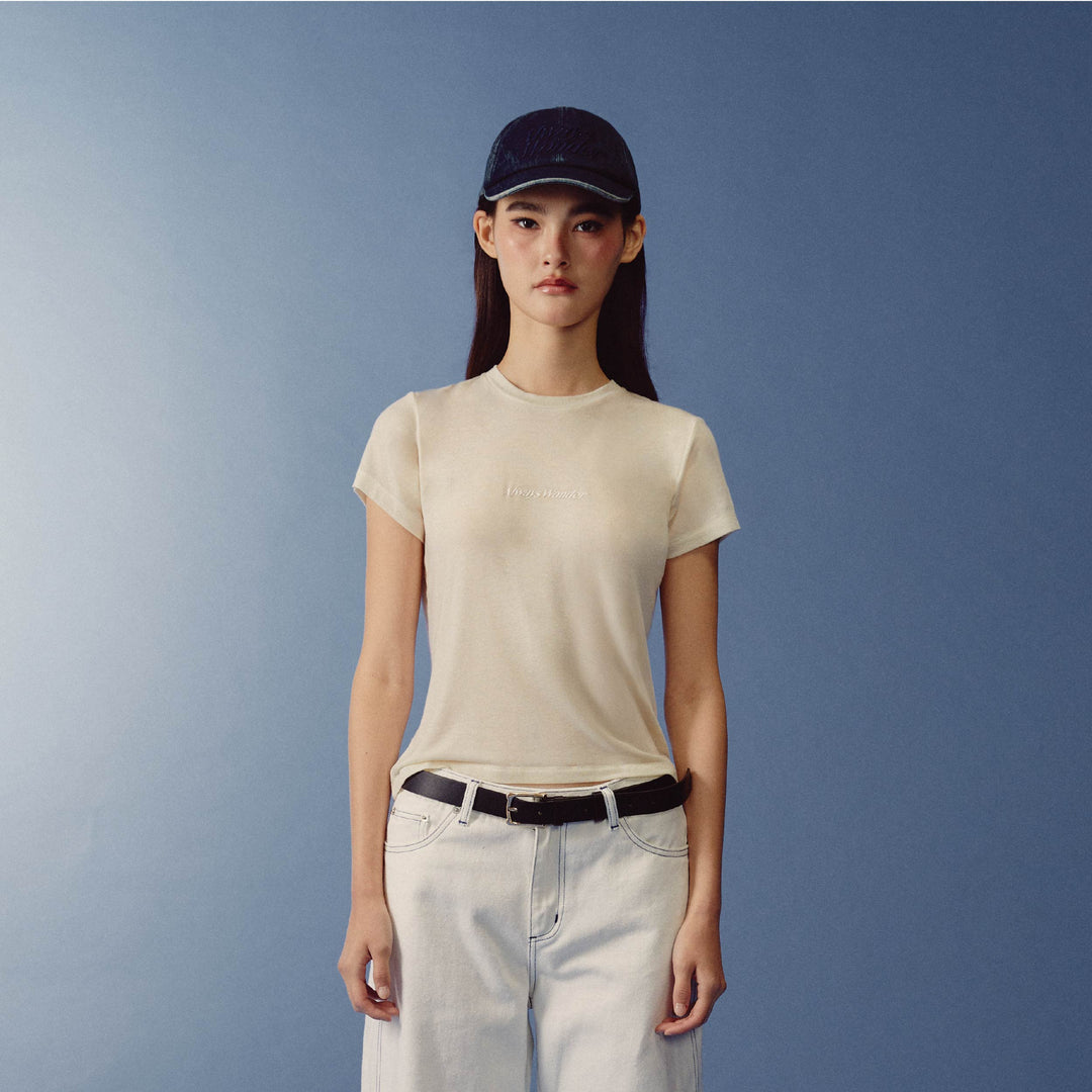 Relaxed Logo Baby Tee | Sand beige