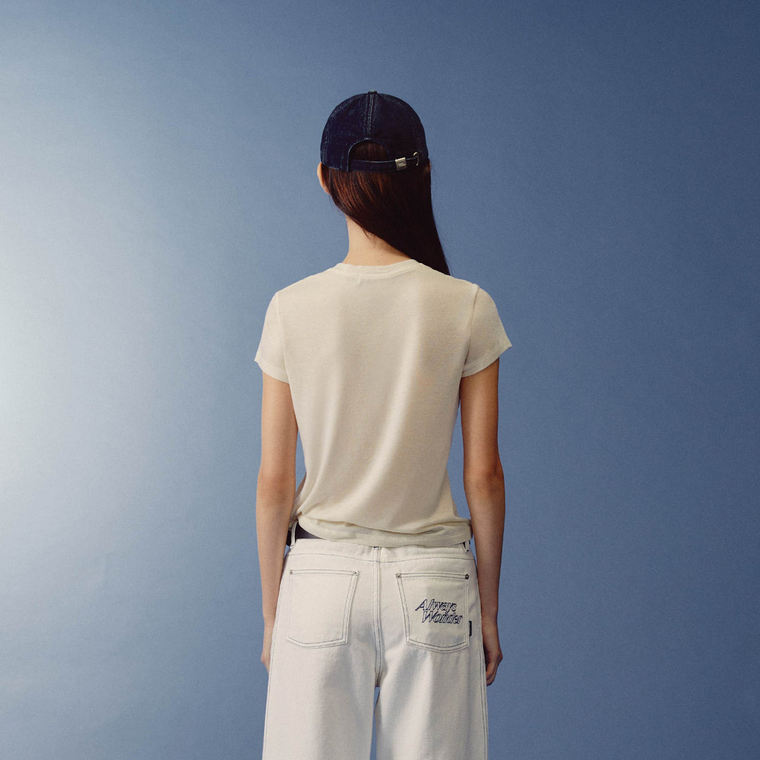 Relaxed Logo Baby Tee | Sand beige